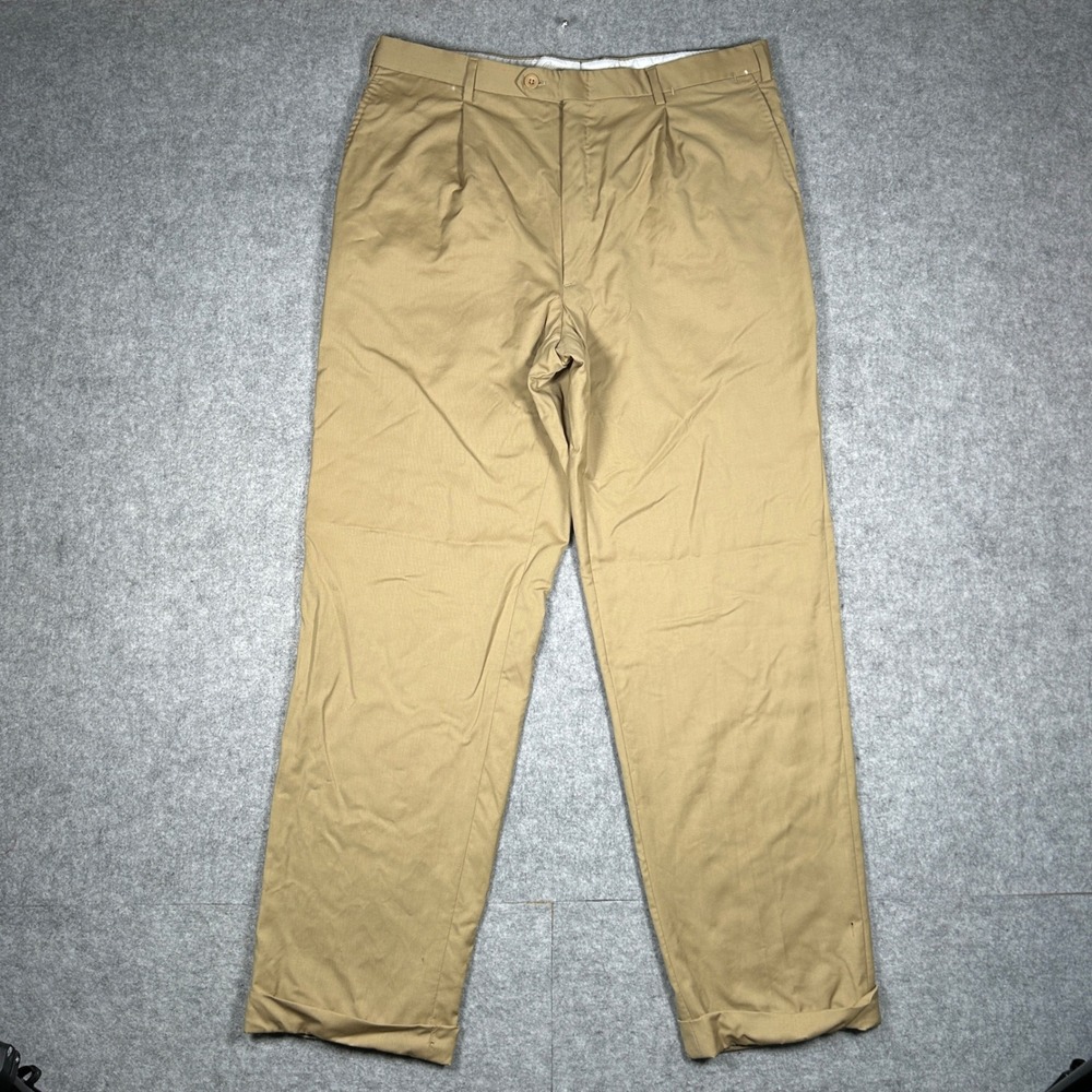 Brioni Dress Pants Men 52 Regular Tan Cortina Pleated Wool Trousers Luxury Italy